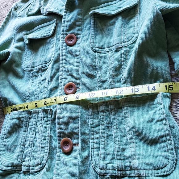 Tulle Women's Green Corduroy, Size L, Tapered Utility Jacket/Blazer - Picture 4 of 11